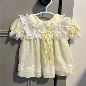 Vintage Yellow Lace Dress